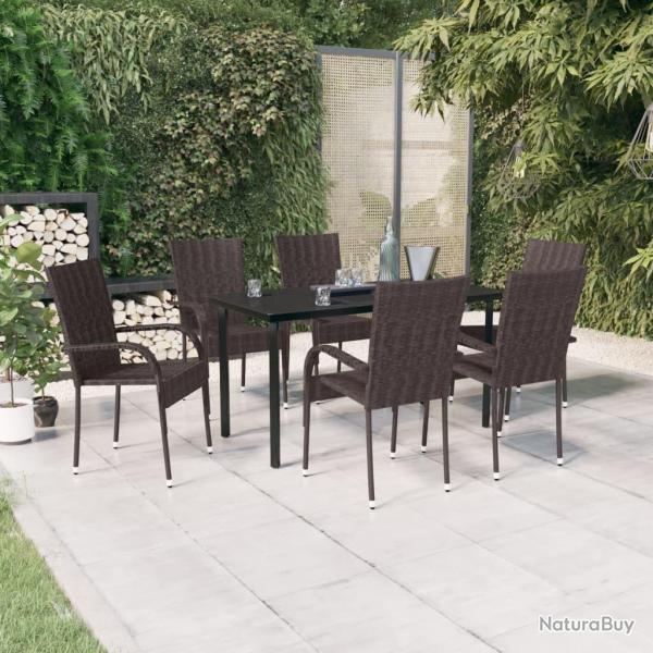 Ensemble � manger de jardin 7 pcs Marron et noir