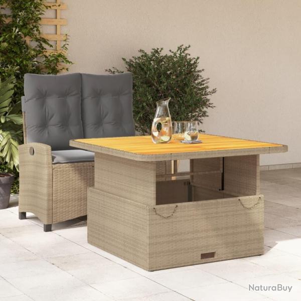 Ensemble � manger de jardin et coussins 2 pcs beige poly rotin