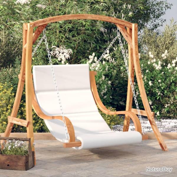 Chaise balan�oire avec coussin bois d'�pic�a avec finition teck