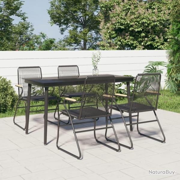 Ensemble � manger de jardin 5 pcs Noir Rotin PVC