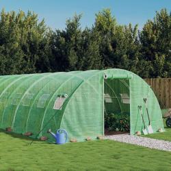 Serre avec cadre en acier vert 32 m&sup2; 8x4x2 m