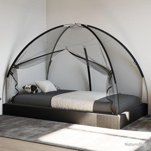 Moustiquaire mongole avec portes 220 maille noir 200x120x130 cm