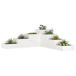Jardini&egrave;re 4 niveaux 106x104,5x36 cm blanc bois de pin massif