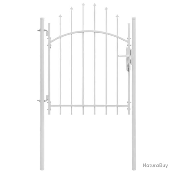 Portail de jardin Acier 1 x 1,75 m Blanc