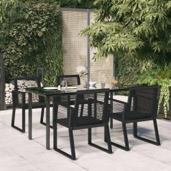 Ensemble &agrave; manger de jardin 5 pcs Noir Rotin PVC
