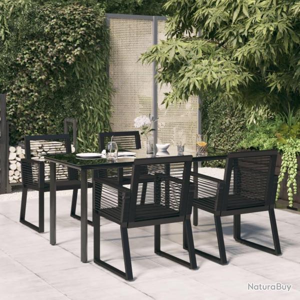 Ensemble � manger de jardin 5 pcs Noir Rotin PVC