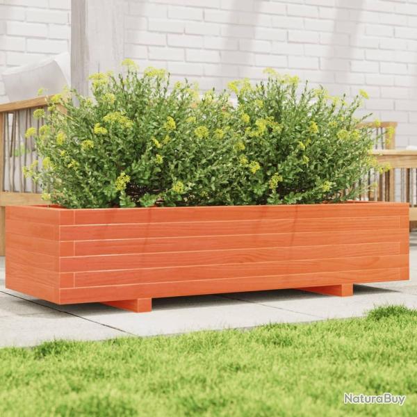 Jardinire cire marron 110x40x26,5 cm bois de pin massif