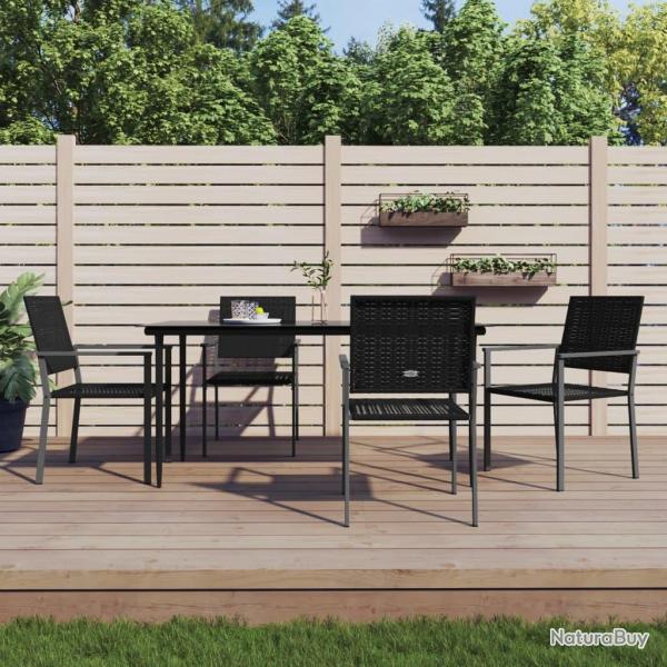 Ensemble � manger de jardin 5 pcs r�sine tress�e acier