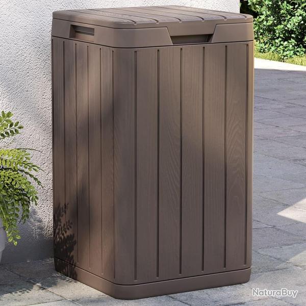 Poubelle d'ext�rieur marron 38x38x65 cm PP