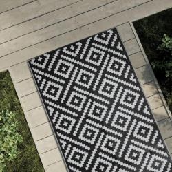 Tapis d'ext&eacute;rieur ARAKIL Blanc et noir 80x150 cm PP