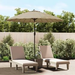Parasol d'ext&eacute;rieur avec m&acirc;t en aluminium 270 cm Taupe