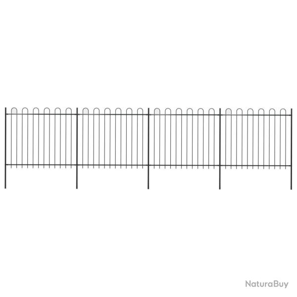 Clture de jardin avec dessus en cerceau Acier 6,8 x 1,5 m Noir