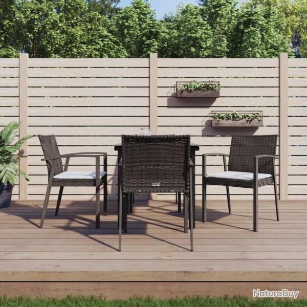 Ensemble  manger de jardin 5 pcs coussins rsine tresse acier