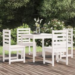 Ensemble &agrave; manger de jardin 5 pcs blanc bois massif de pin