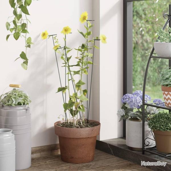 Piquets pour plantes de jardin 20 pcs vert fonc� 61 cm acier