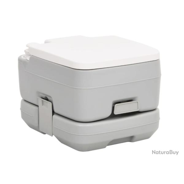 Toilette portable de camping gris et blanc 10+10 L en PEHD - Pratique pour voyages et d�placements