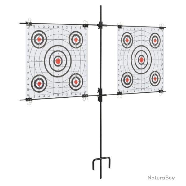 Support de cible en acier 78x76 cm avec 10 feuilles - Tir de loisir, entra�nement s�curis�