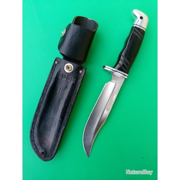 ANCIEN   BUCK  119  U.S.A   CUSTOMISE  AVEC SON FOURREAU  CUIR  .