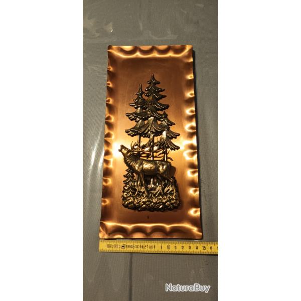 Plaque faon cuivre cerf