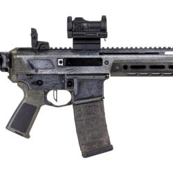 Carabine PSA Custom Jakl 10.5" 5.56 NATO 1/7 Nitride Pistol W/ PSA Custom Flatbow FCG, Romeo 7 Green