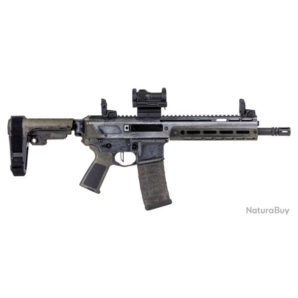 Carabine PSA Custom Jakl 10.5" 5.56 NATO 1/7 Nitride Pistol W/ PSA Custom Flatbow FCG, Romeo 7 Green