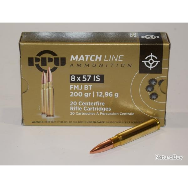 1 boite de 20 cartouches Partizan  de calibre 8x57IS match 200 grains  FMJ