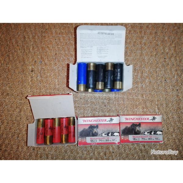 Lot de cartouches de chevrotines calibre 12