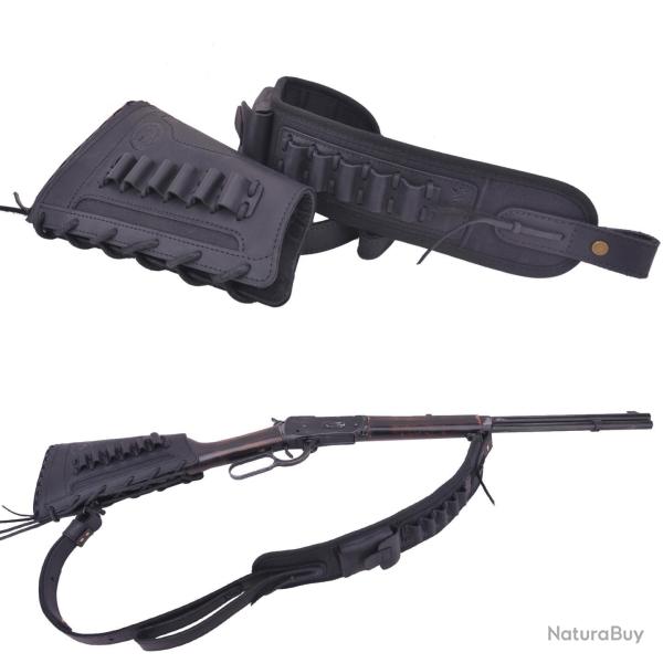 BRETELLE ET BUSC .308 30-06 ETC - NOIR - DROITIER - LIVRAISON GRATUITE