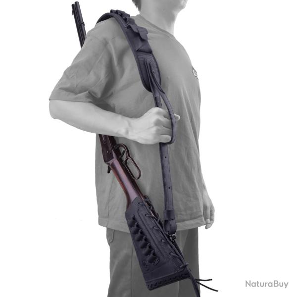 BRETELLE + BUSC .357 30-30 ETC - NOIR - DROITIER - LIVRAISON GRATUITE