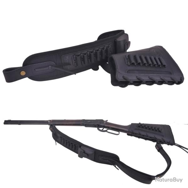 BRETELLE + BUSC .357 30-30 ETC - NOIR - GAUCHER - LIVRAISON GRATUITE
