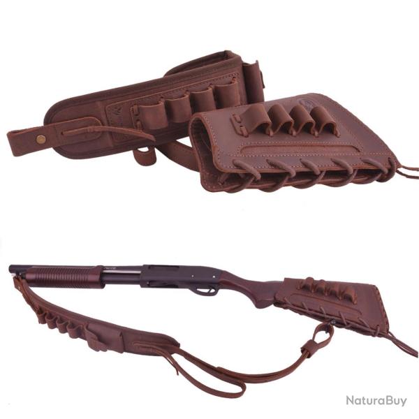 BRETELLE ET BUSC CALIBRE 12 - MARRON - GAUCHER - LIVRAISON GRATUITE