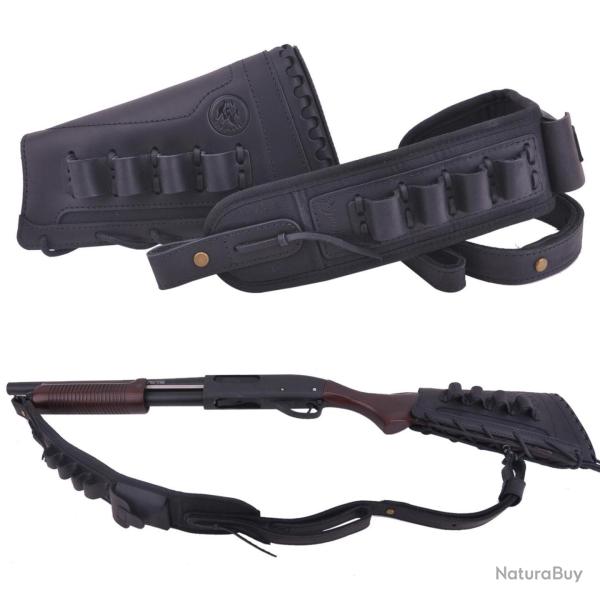 BRETELLE + BUSC CALIBRE 12 - NOIR - GAUCHER - LIVRAISON GRATUITE
