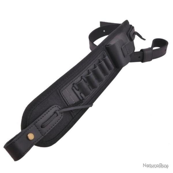 BRETELLE EN CUIR AVEC CARTOUCHI�RE 30-06 .308 - NOIR - LIVRAISON GRATUITE