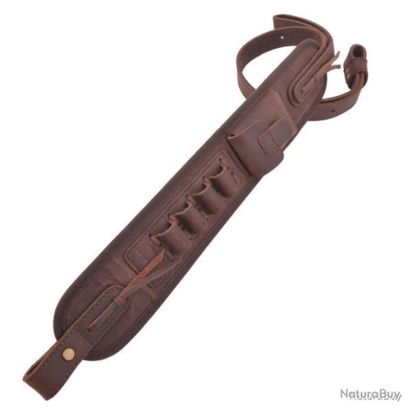 SANGLE EN CUIR AVEC CARTOUCHI�RE CALIBRE 20 - MARRON - LIVRAISON GRATUITE
