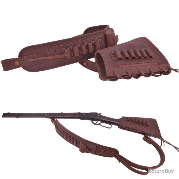 BUSC ET BRETELLE .308 30-06 ETC - MARRON - GAUCHER - LIVRAISON GRATUITE