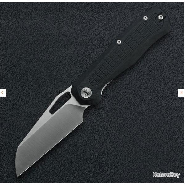 Couteau Ironfly SYPERFLY Black Lame Acier 14C28N Manche G10 KIVT Linerlock Clip IFVF03BK