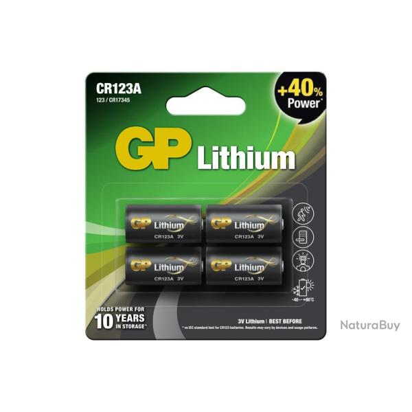 Pack 4 piles CR123A GP Batteries