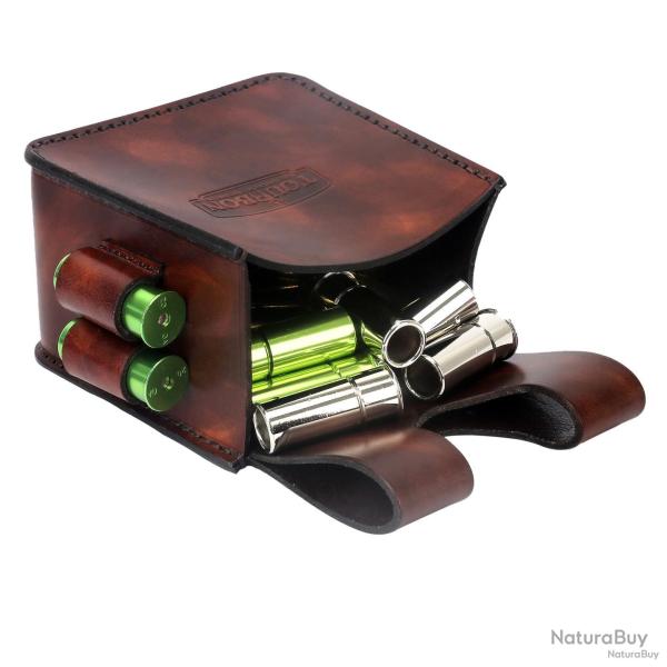 Sacoche pour cartouches / repose fusil en cuir patin� - LIVRAISON GRATUITE