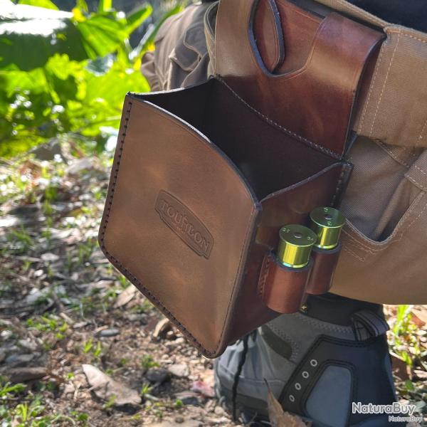 Cartouchi�re de Ball-Trap en cuir patin� - LIVRAISON GRATUITE