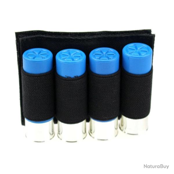 CARTOUCHI�RE VELCRO 4 MUNITIONS CALIBRE 12 - NOIRE - LIVRAISON GRATUITE