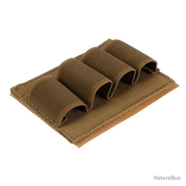 CARTOUCHI�RE VELCRO POUR 4 MUNITIONS CALIBRE 12 - KAKI - LIVRAISON GRATUITE