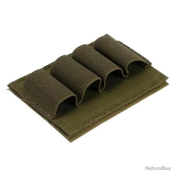 CARTOUCHI�RE VELCRO POUR 4 MUNITIONS CALIBRE 12 - VERT - LIVRAISON GRATUITE