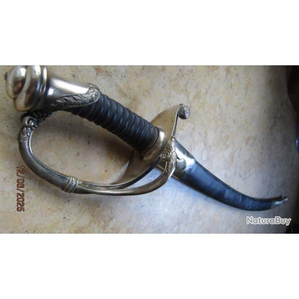 sabre infanterie officier 1821  atypique fourreau colonial remplac� zinc lame Solingen IS&C grav�e