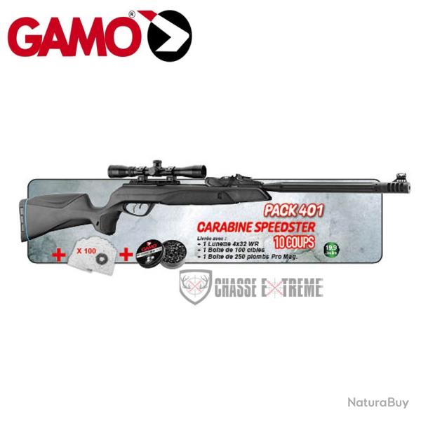 Pack Carabine GAMO Swarm Maxxim Speedster Cerise 2025 19.9J Cal 4.5 mm