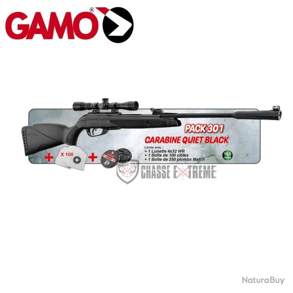 Pack Carabine GAMO Quiet Black Cerise 2025 19.9J Cal 4.5 mm