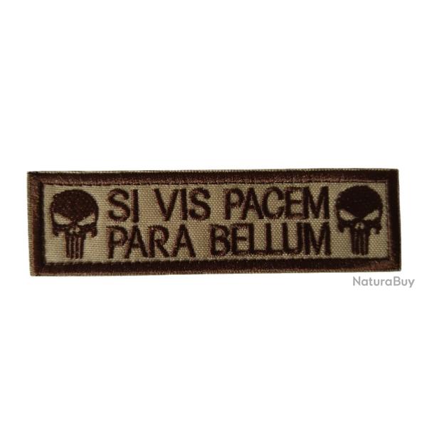 Patch - Punisher - SI VIS PACEM PARA BELLUM - Beige/TAN - velcro - Livraison gratuite