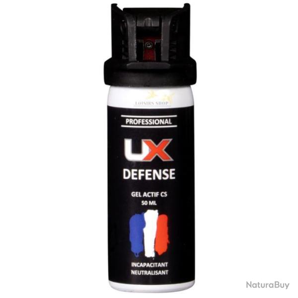 Bombe lacrymog�ne GEL CS 50ml avec clapet (fabriqu� en France)