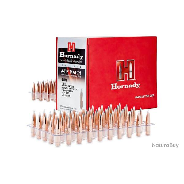 Ogives HORNADY 6mm .243 110grs A-TIP - 24531 - Bo�te de 100 unit�s