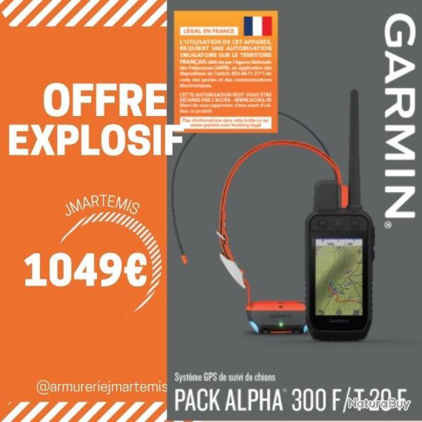 OFFRE LIMIT�E - Garmin Alpha 300F avec un collier T20F + 1 an ACUFA - Pack officiel France avec lice