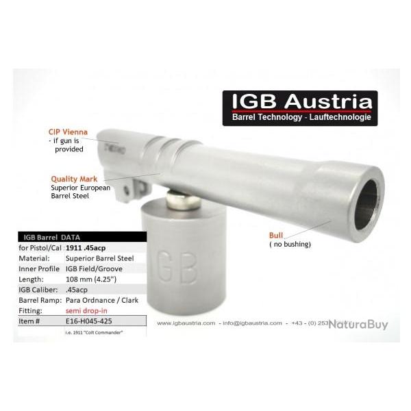 CANON IGB MATCH TYPE 1911/2011 BULL BARREL 6" 45 ACP EPROUV�